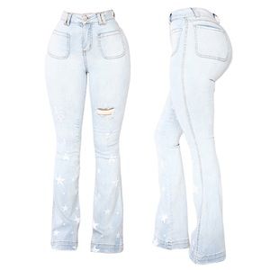 Sold ♡ Star Print Denim Jegging x Light Wash